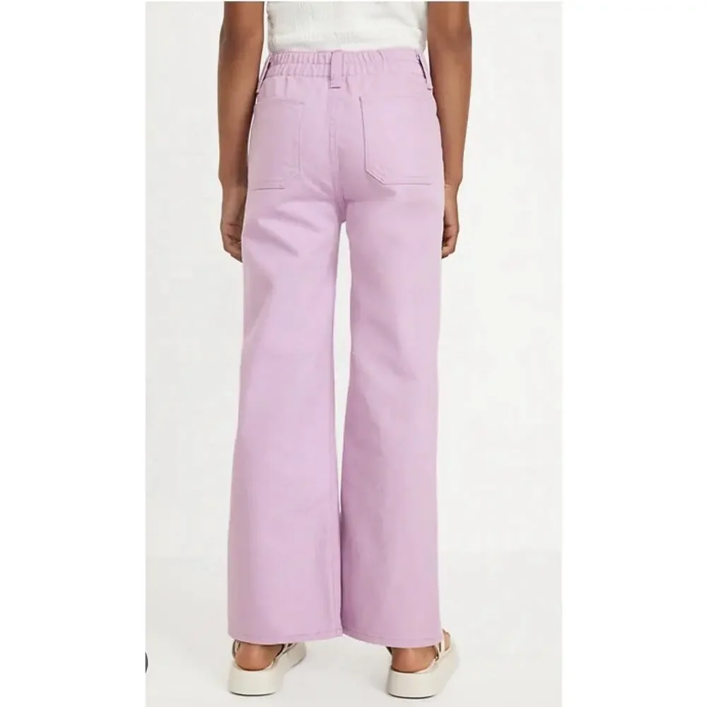 Old Navy Lilac High Rise Baggy Wide Leg Elastic Waist Jeans Pants Size XL 12